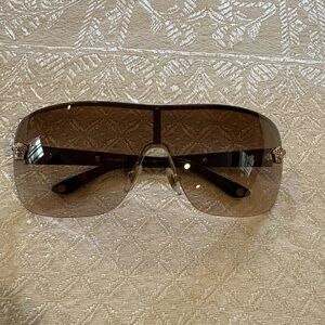 Versace VE2180 Gold and Tortoise Aviator Sunglasses with Gold Accents
